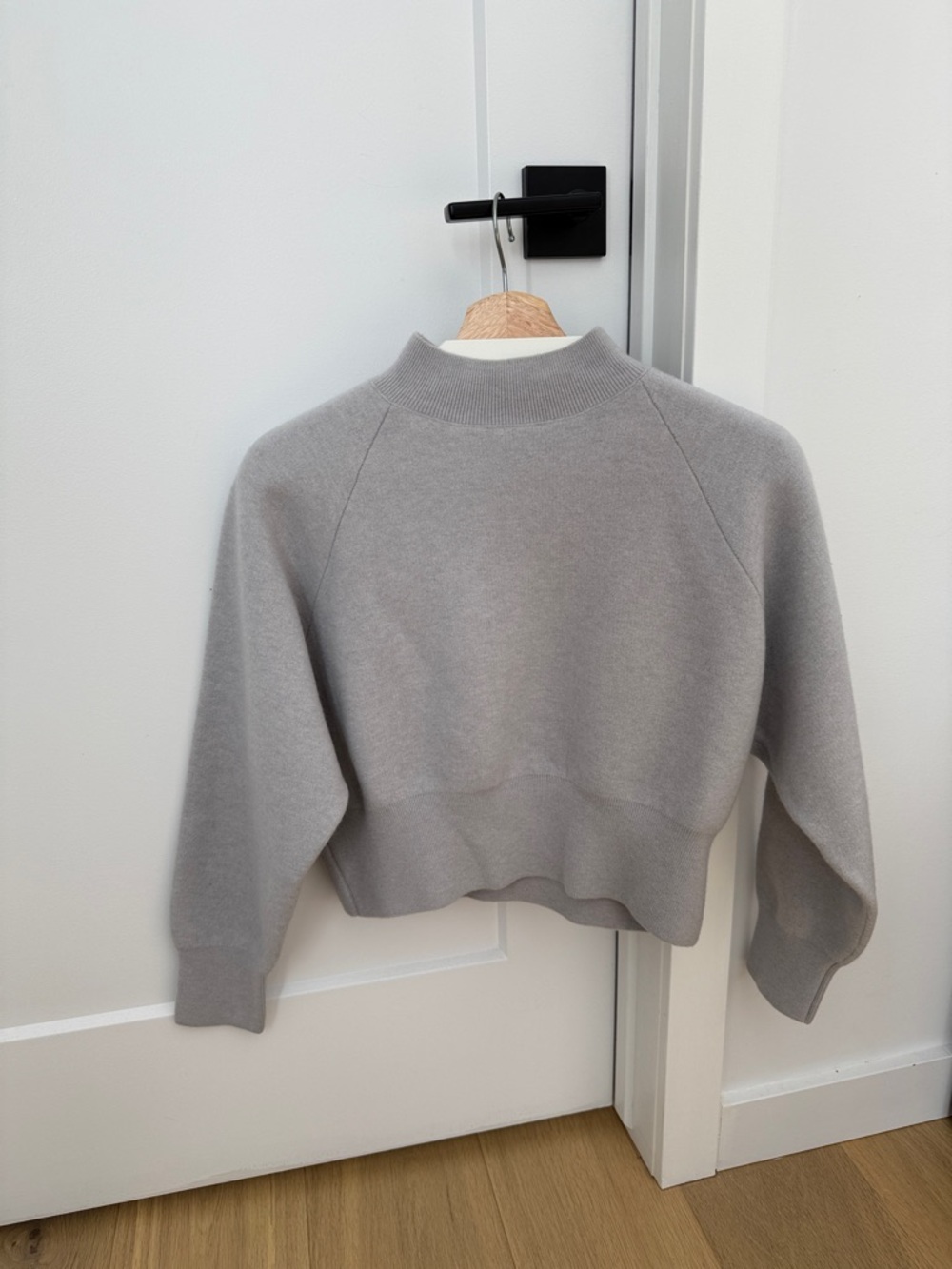 Canada Goose Cropped Mock Neck Women's Sweater in Light Gray
